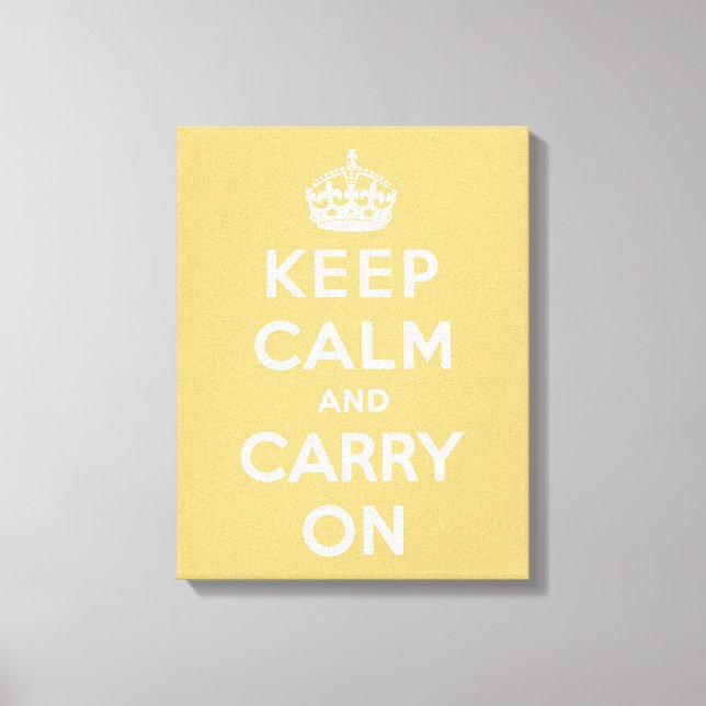 Toile Gardez le calme et continuez sur le jaune clair (Recto)