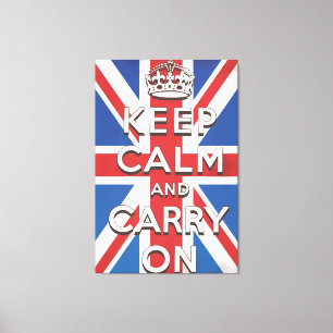 Toile Gardez votre calme et continuez Drapeau britanniqu