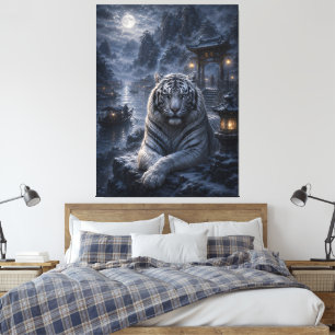 Toile Gardien du port au clair de lune   Fantastique art