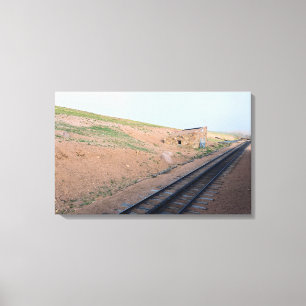 Toile Gare le long du chemin de fer à crémaillère histor