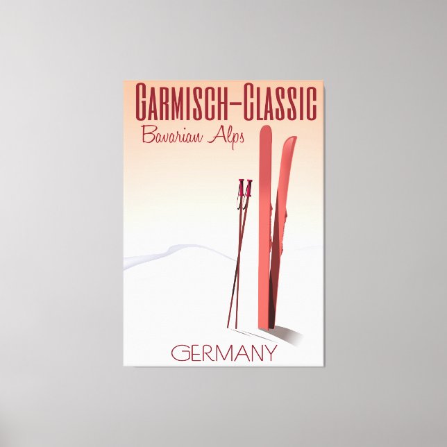 Toile Garmisch Classique, Affiche de ski des Alpes bavar (Recto)