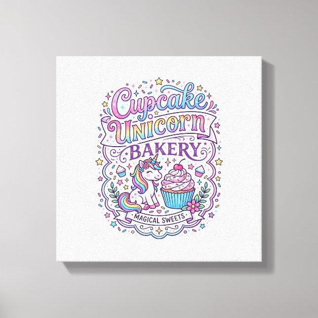 Toile Gâteau Licorne Licorne Boulangerie Fond Blanc Pr (Recto)