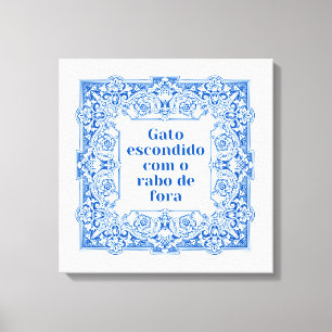 Toile Gato escondido com o rabo e fora
