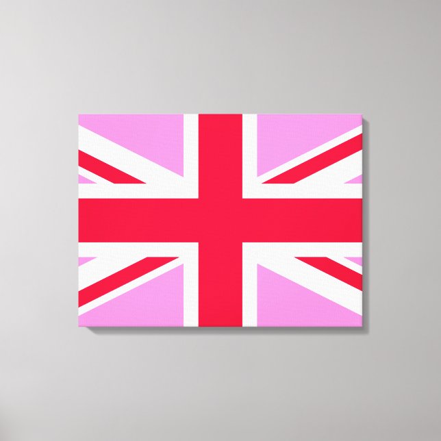 Toile GAY PRIDE britannique (Union Jack rose) (Drapeau b (Recto)