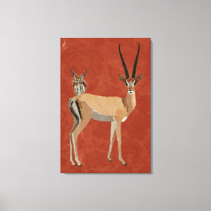 TOILE GAZELLE ET ANTLER OWL