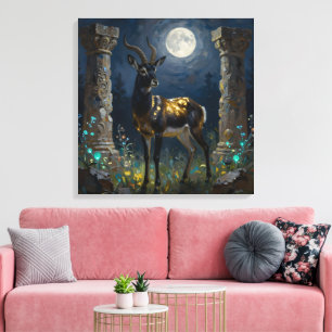 Toile Gazelle noire et dorée   Illustration de faune sau
