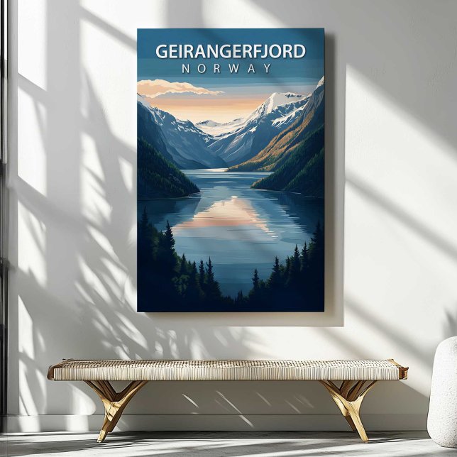 Toile Geirangerfjord Norway Travel Canvas Wall Art (Geirangerfjord Norway Travel Canvas Wall Art by TinkPrints.)