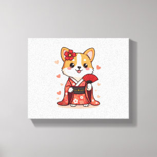 Toile Geisha Corgi Amoureux des chiens Welsh