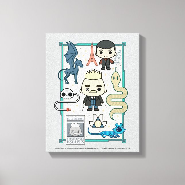 Toile GELLERT GRINDELWALD™ et dessin sur os (Recto)