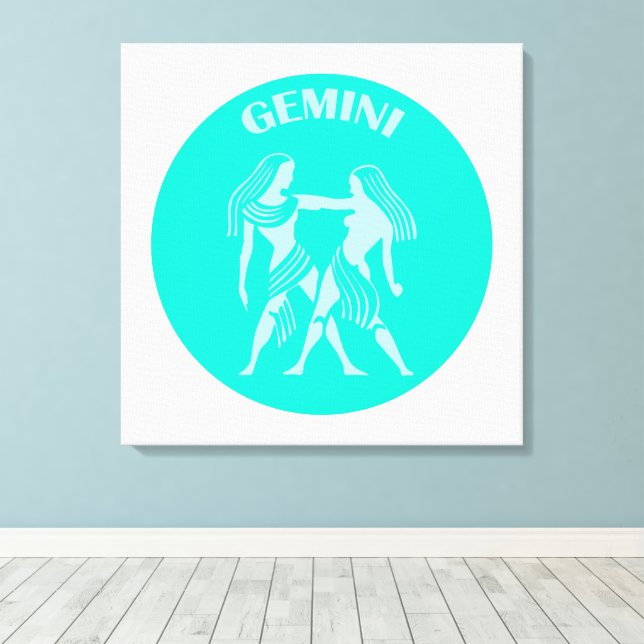 Toile Gémeaux, Signe du zodiaque, Horoscope, Astrologie (Insitu (Plancher de Bois))