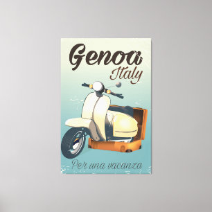 Toile Gênes Italie Pour des vacances affiche vintage