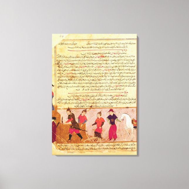 Toile Genghis Khan et ses fils par Rashid al-Din (Recto)