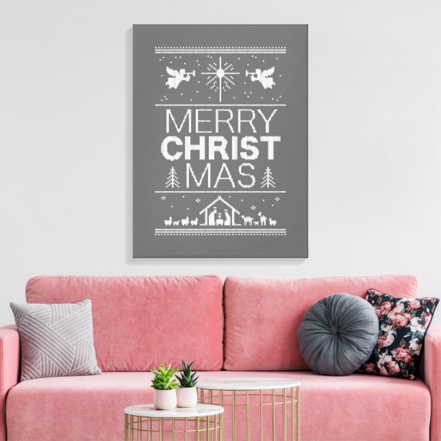 Toile Génial Joyeux Chandail de Noël Religieux Christian (Insitu(Salon))