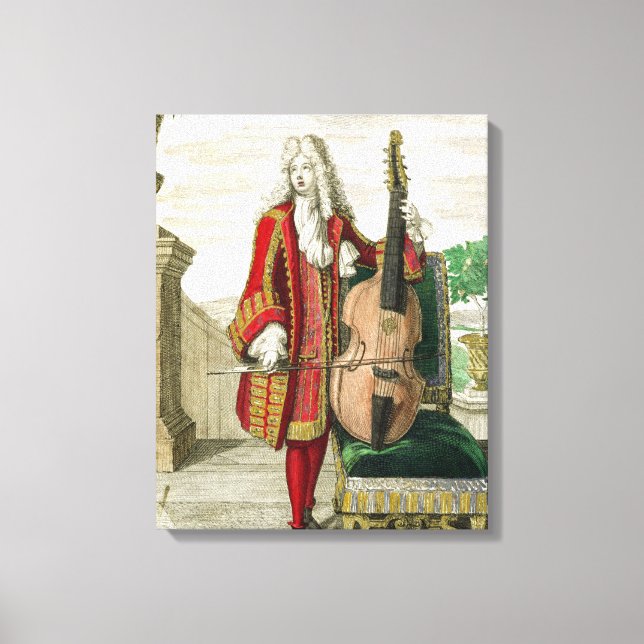 Toile Gentleman jouant du violoncelle, publié c.1688-90  (Recto)