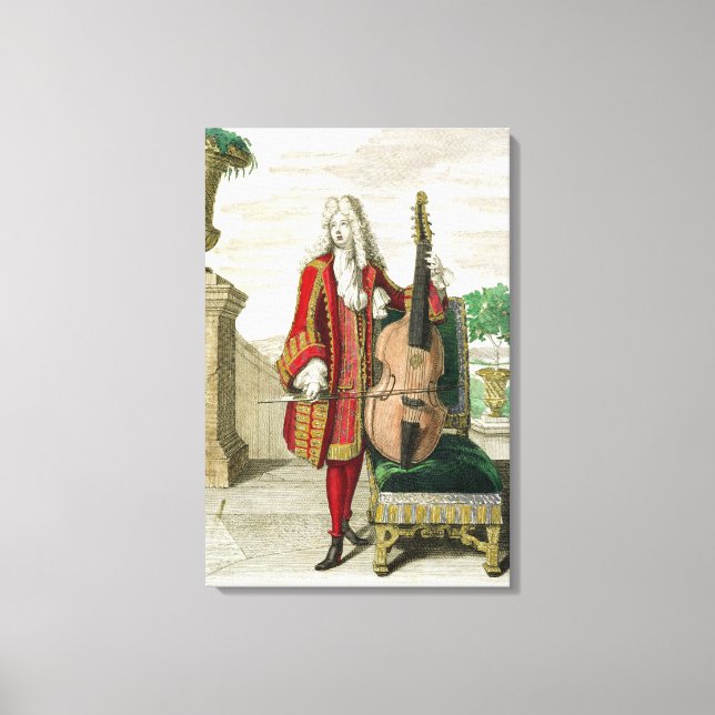 Toile Gentleman jouant du violoncelle, publié c.1688-90  (Recto)
