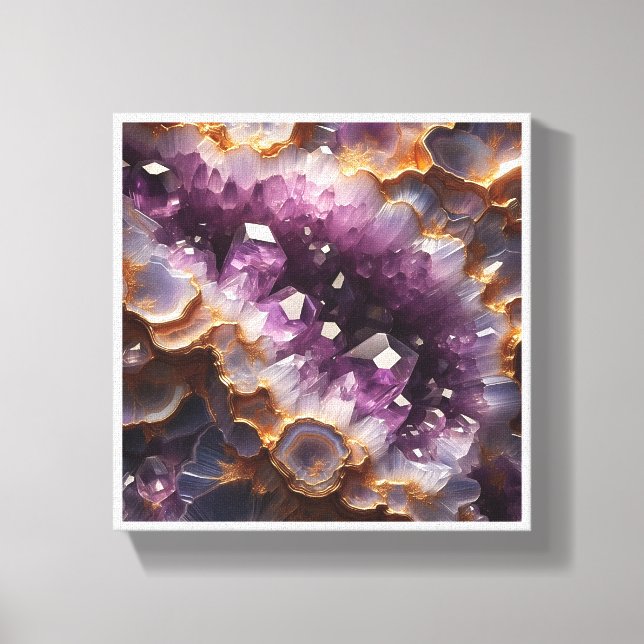 Toile Géode d'améthyste violette de luxe - Cristal à bor (Recto)