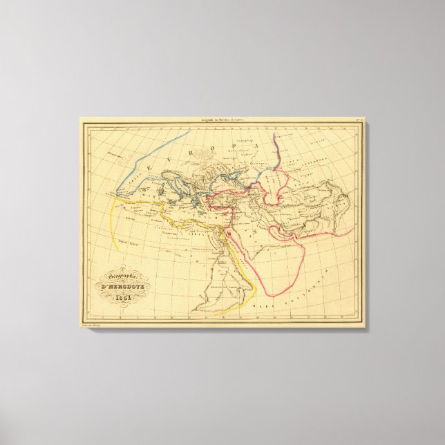Toile Géographie d'Hérodote (Recto)