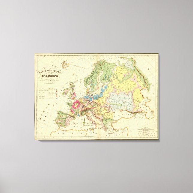 Toile Géological Map of Europe (Recto)