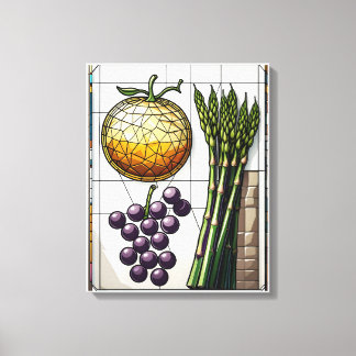 Toile Geometric Harvest Food Illustration