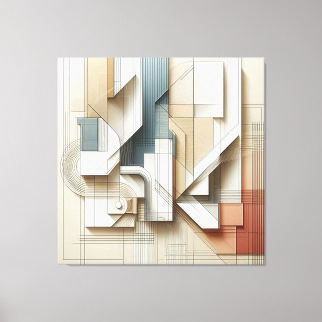 Toile Geometric Spatial Harmony” (Recto)