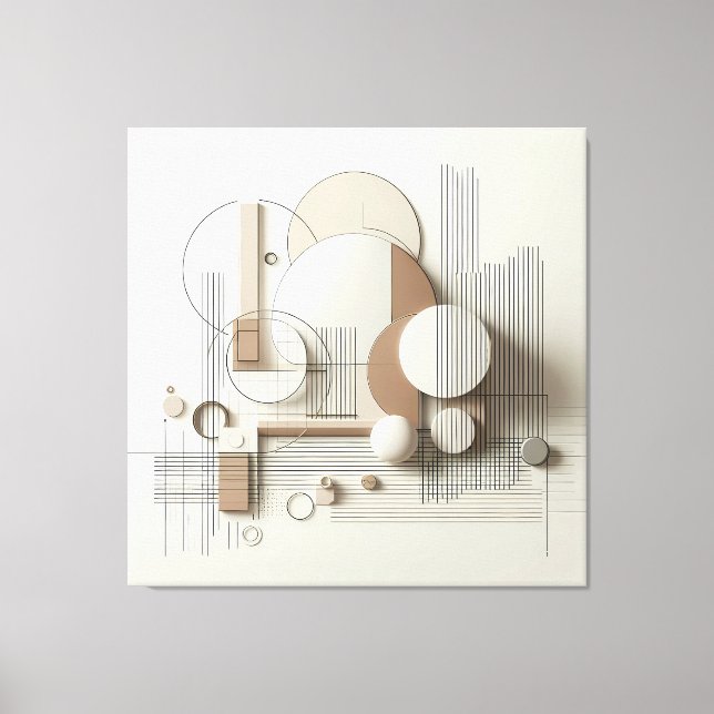 Toile Géométrie 3D neutre stratifiée (Recto)