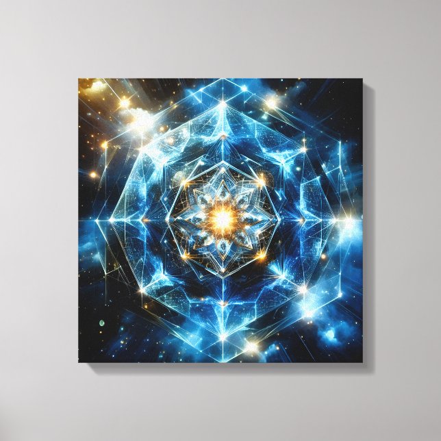 Toile Géométrie cosmique Mandala Étoile Univers Abstrait (Recto)