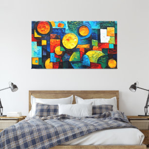 Toile Géométrie de rêves vibrants – Art abstrait moderne