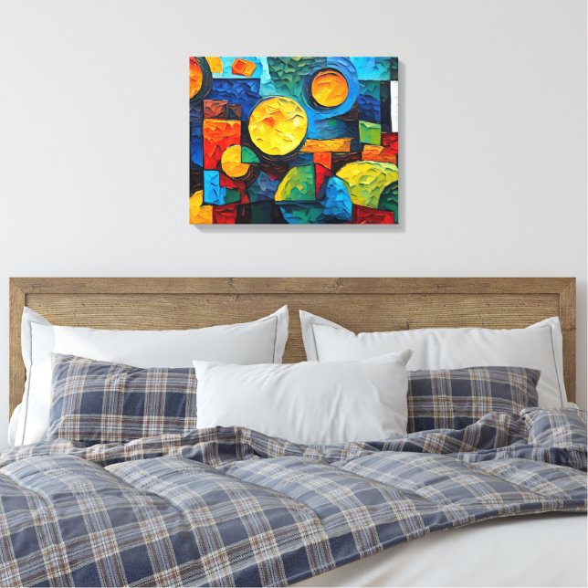 Toile Géométrie de rêves vibrants – Art abstrait moderne (Insitu(Chambre))