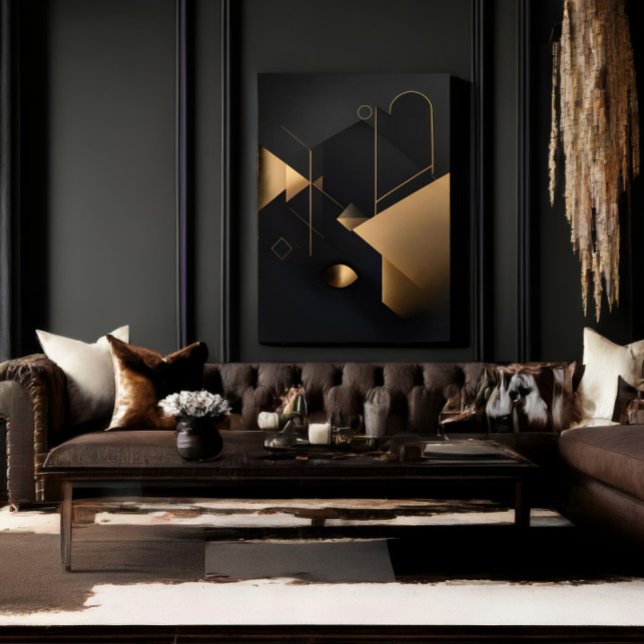 Toile Géométrie dorée abstraite (Créateur téléchargé)