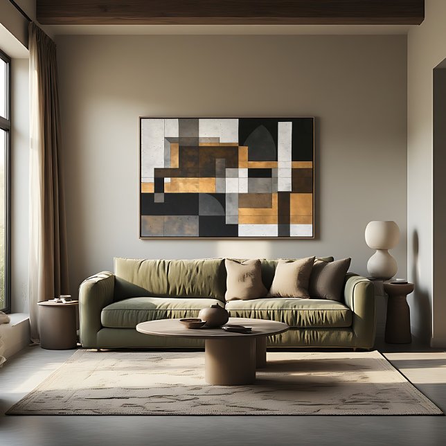 Toile Géométrie métallique Équilibre doré (Créateur téléchargé)