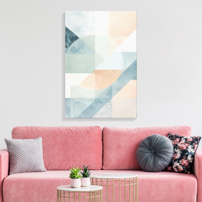 Toile Géométrie Pastel souple - Art Moderne Abstrait Imp (Insitu(Salon))