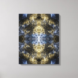 Toile Géométrie sacrée fractale d'art Plasma Doré