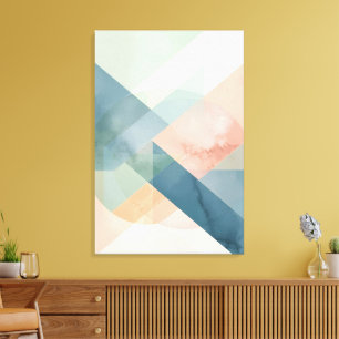 Toile Géométrie Serene - Art Abstrait Pastel moderne