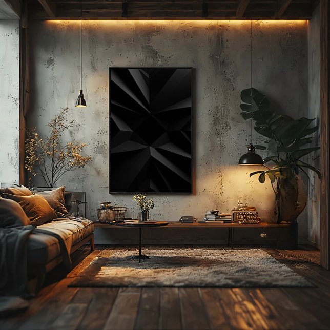 Toile Géométrie Sombre Abstrait Minimaliste (Créateur téléchargé)