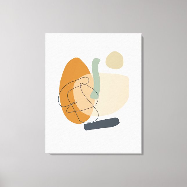 Toile Géométrique, Abstraite, Minimale, Moderne, Pastel (Recto)