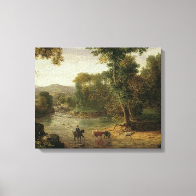 Toile George Inness - Traverser la Ford (Recto)