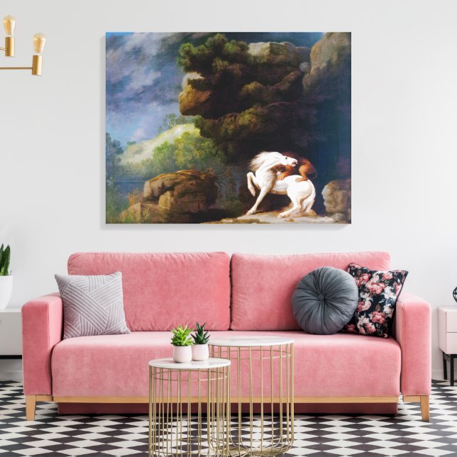 Toile George Stubbs Un lion attaque un cheval (Insitu(Salon))