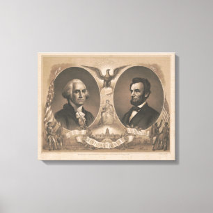 Toile George Washington Abraham Lincoln Eagle Vintage am