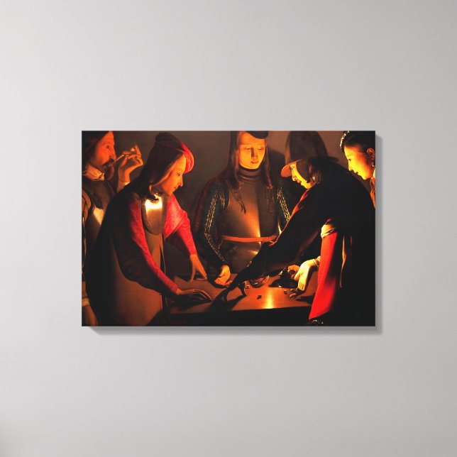 Toile Georges de la Tour - Les Joueurs de Dés (Recto)