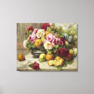 Toile Georges Jeannin Encore la vie des Roses et des fru