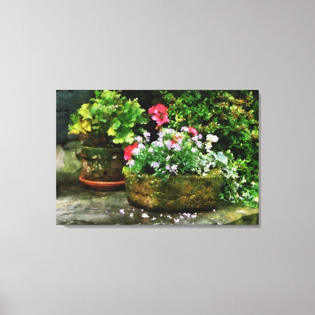 Toile Geraniums et fleurs de lavande (Recto)