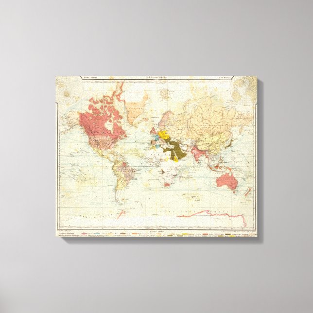 Toile Gère la carte de l'Atlas colonial (Recto)