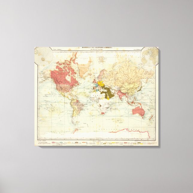 Toile Gère la carte de l'Atlas colonial (Recto)
