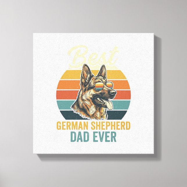 Toile German Shepherd Dad Vintage Sunset Shirt Design (Recto)
