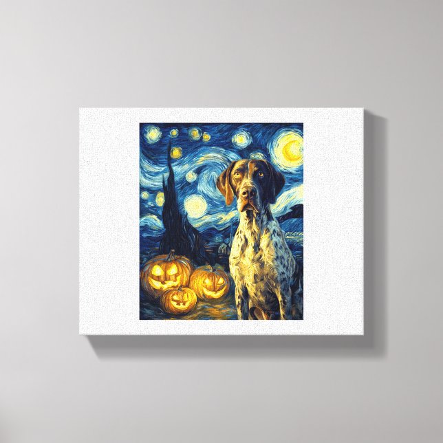 Toile German Shorthaired Pointer 1 Chien Mignon Hallowee (Recto)