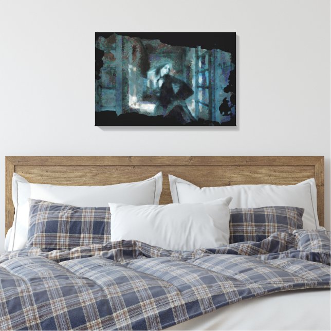Toile Ghost Girl in Blue – Haunting Surreal Art (Insitu(Chambre))