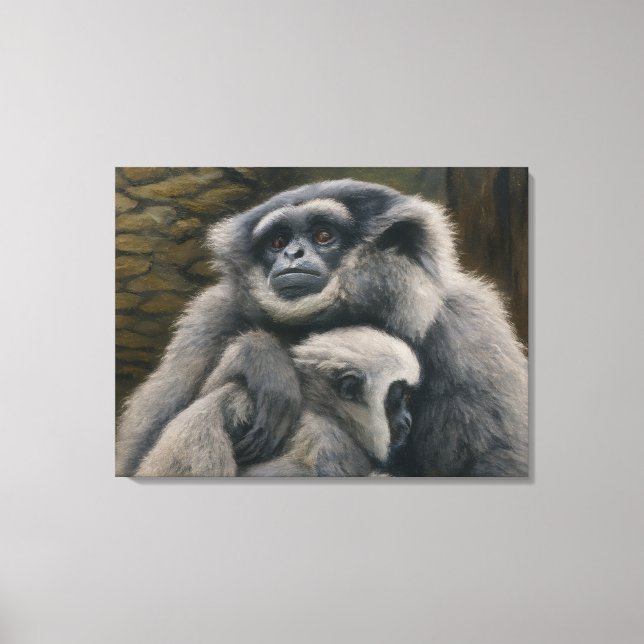 Toile Gibbon Shelter - Emotional Wildlife Portrait (Recto)