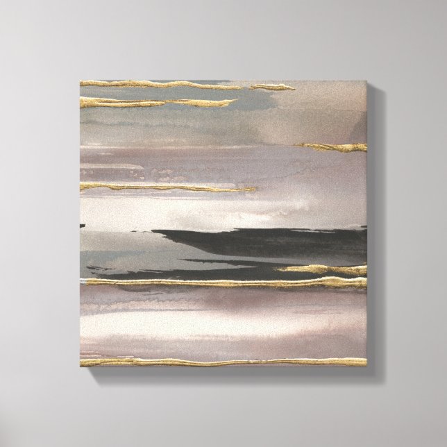 Toile Gilded Morning Fog II Gold Abstract (Recto)