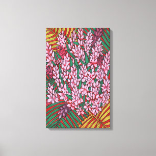 Toile Gingembre de cône rose Alpinia Fleurs tropicales F