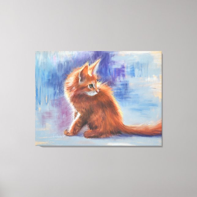 Toile Ginger Kitten dans la lumière pastel (Recto)